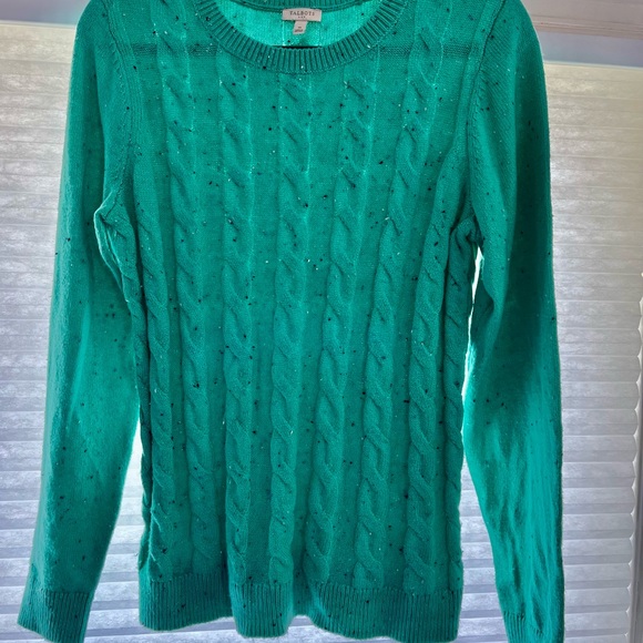 Talbots Sweaters - Talbots Vibrant Green Cable Knit Sweater